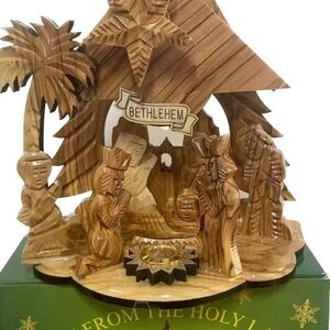 Handcrafted Wooden Nativity Scene